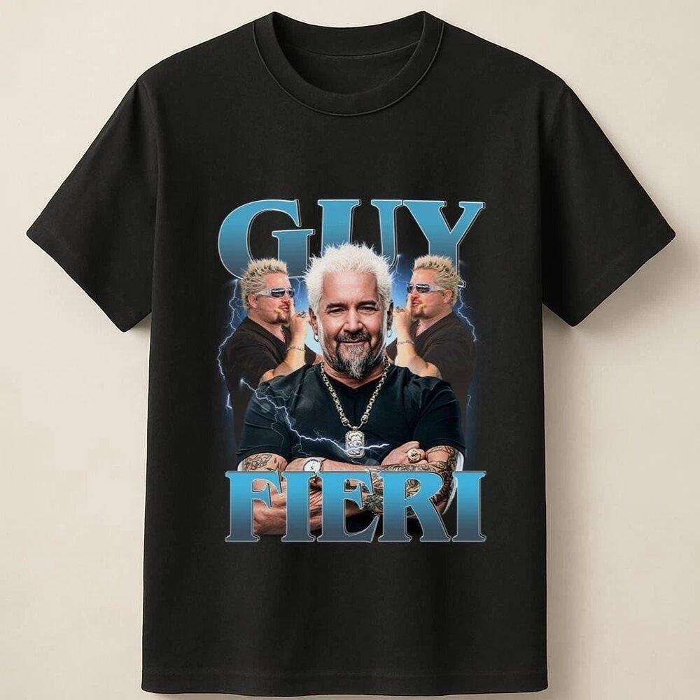 Guy Fieri Heroic Look With Crossed Arms And Glow Effect Unisex T Shirt 91